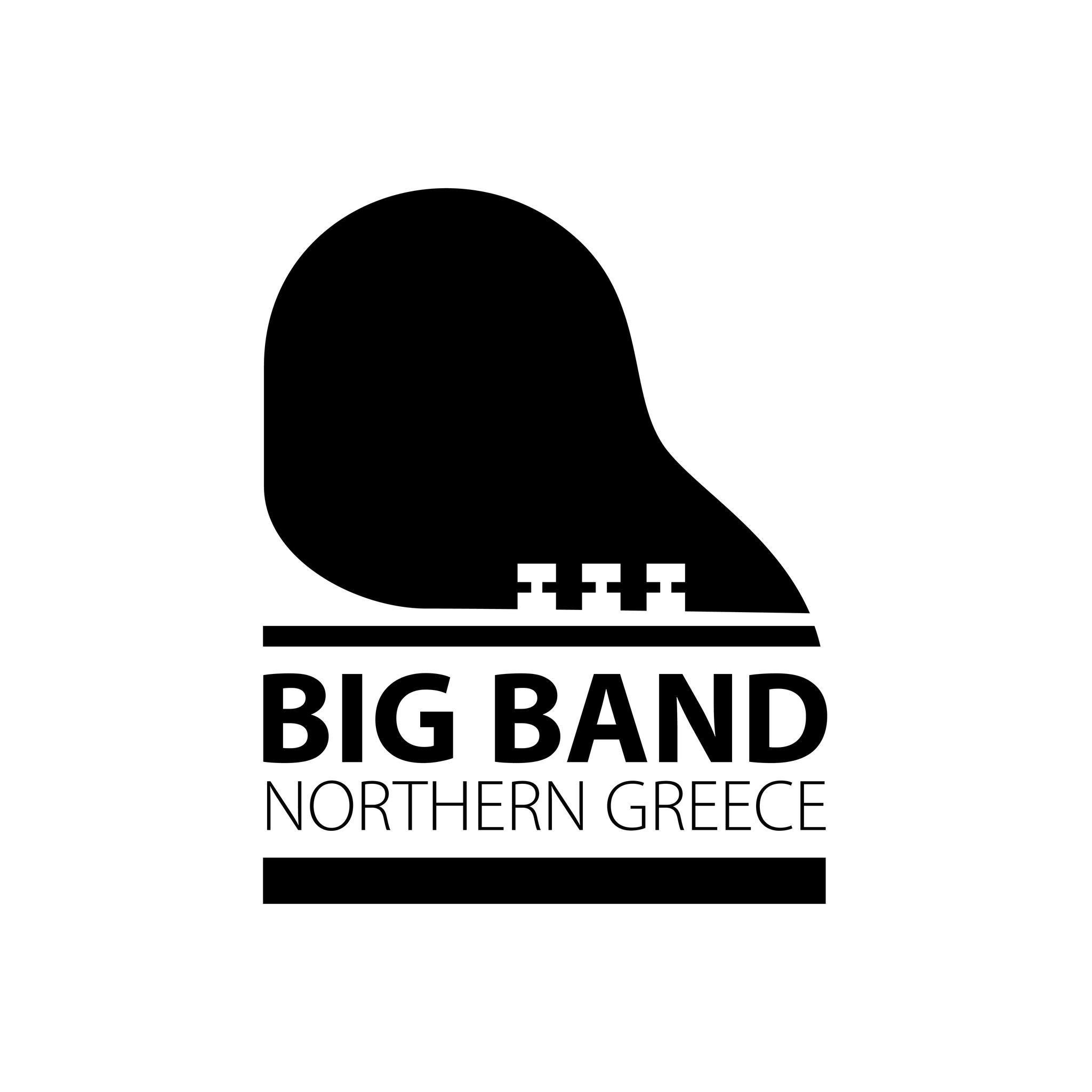 bbofng logo big band of northern greece black and white square